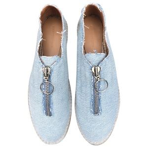 COPY - Alexander Wang Devon Denim Zip-Front Espadrille